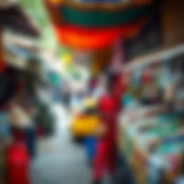 A vibrant local market scene near rental accommodations in Montego Bay