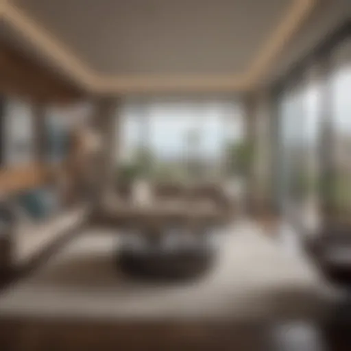 Stylish modern apartment interior with sleek furnishings