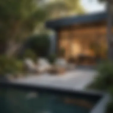 Outdoor Oasis: Merging Nature with Urban Living Luxurious outdoor space with lush greenery and seating