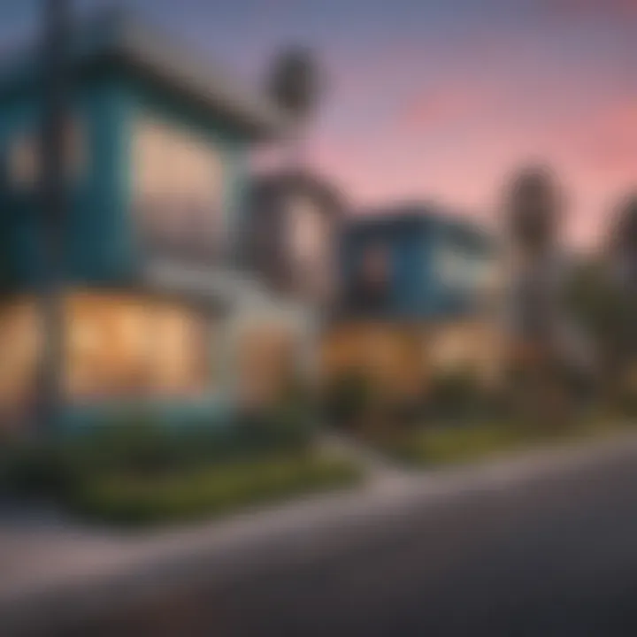 Vibrant Santa Monica neighborhood street view