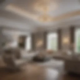 Luxurious living space showcasing a seven-bedroom house interior