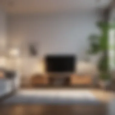 Functional furniture arrangement in a studio apartment