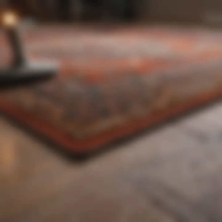 Before and after comparison of cleaned area rug