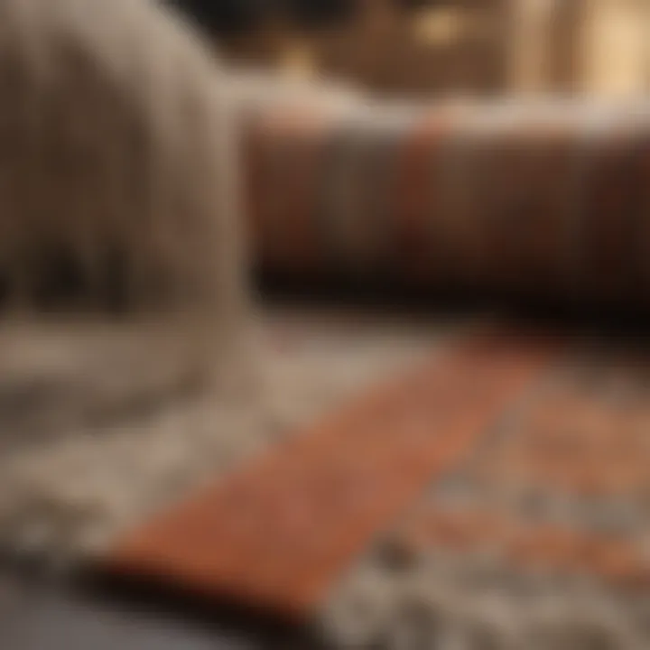 Close-up of rug fibers being cleaned