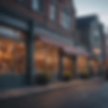 A vibrant street scene showcasing local shops in a Portland neighborhood