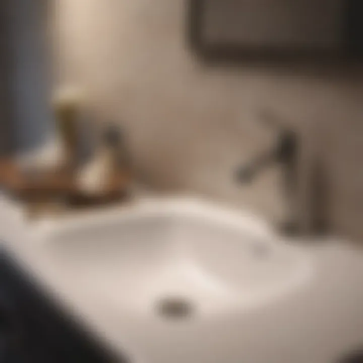 Before and after images of a cleared sink