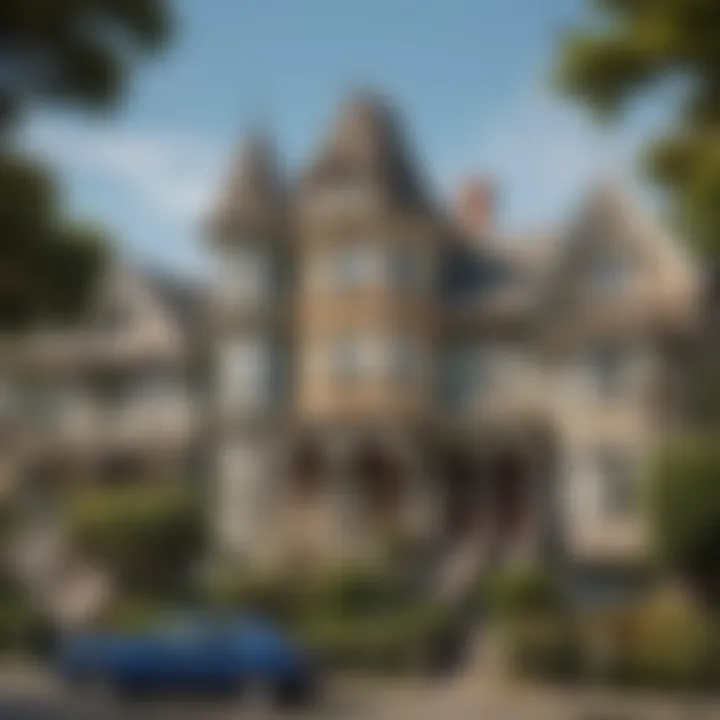 Colorful Victorian houses in the Alamo Square area