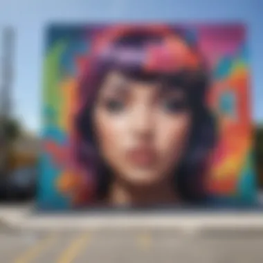 Colorful street mural in Wynwood