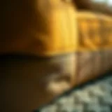 Close-up of couch bottom fabric showcasing texture