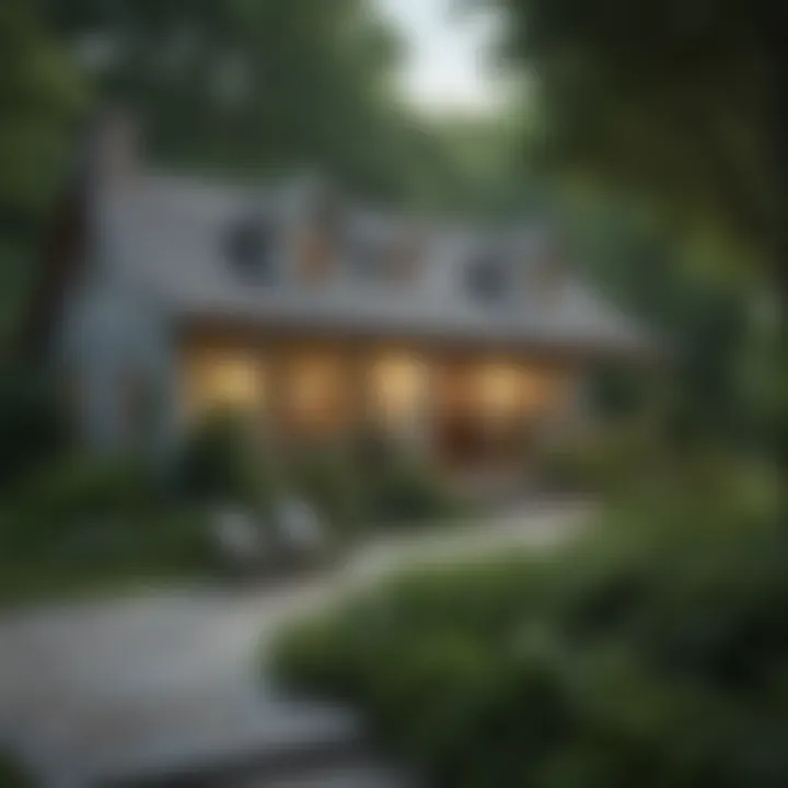 Inviting outdoor space with lush greenery surrounding a cottage
