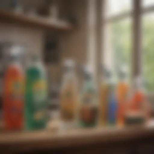 An array of cleaning products on display