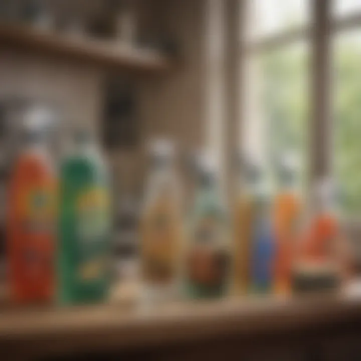 An array of cleaning products on display