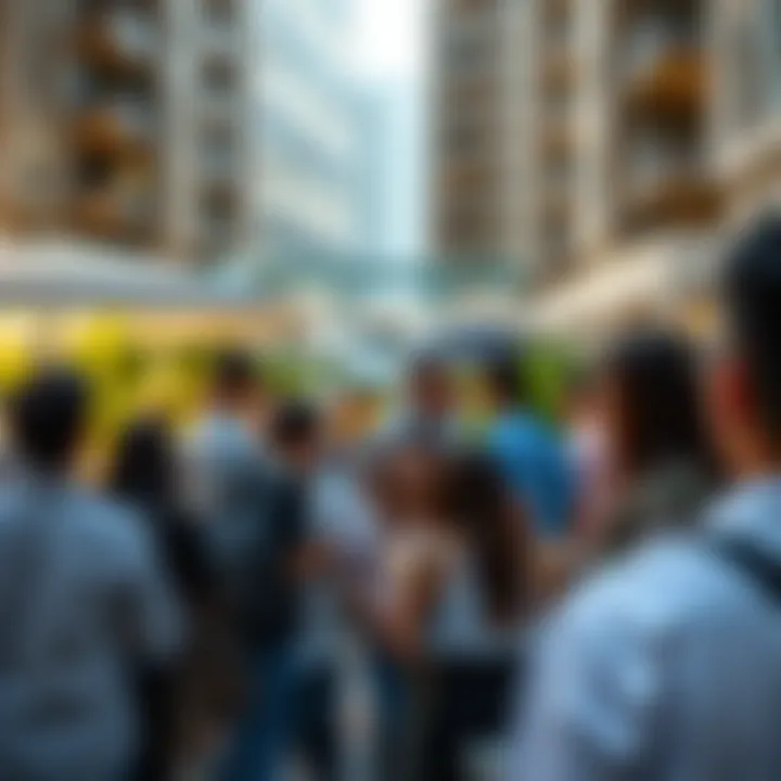 Lively community gathering in a condo complex