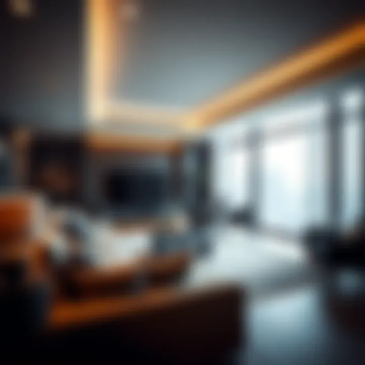 Elegant living room interior of a stylish condo