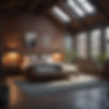 Cozy loft bedroom with unique decor