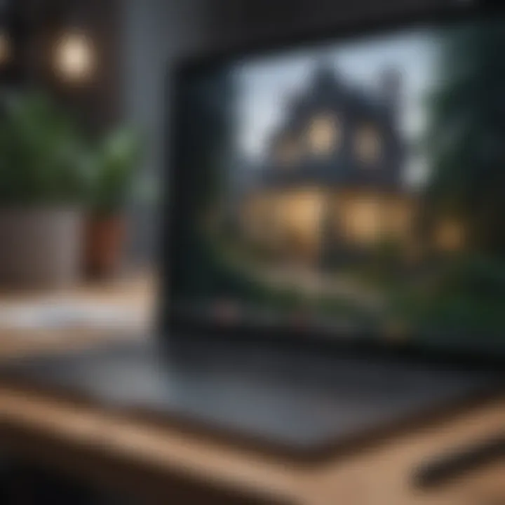 A digital interface displaying unlisted real estate opportunities on a laptop