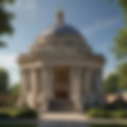 Exterior view of the Oxford Village Temple showcasing its stunning architecture