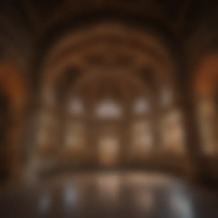 Interior of the temple highlighting intricate design details