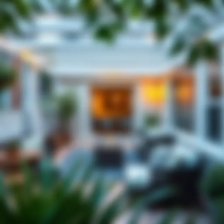 Outdoor Entertaining Oasis Charming outdoor patio of a three-bedroom residence, perfect for entertaining