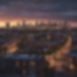 Scenic view of Denver skyline with apartments