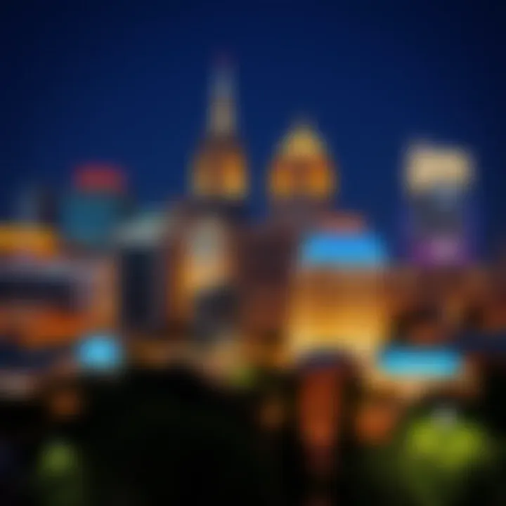 Vibrant cityscape highlighting local amenities and parks in an economically friendly location