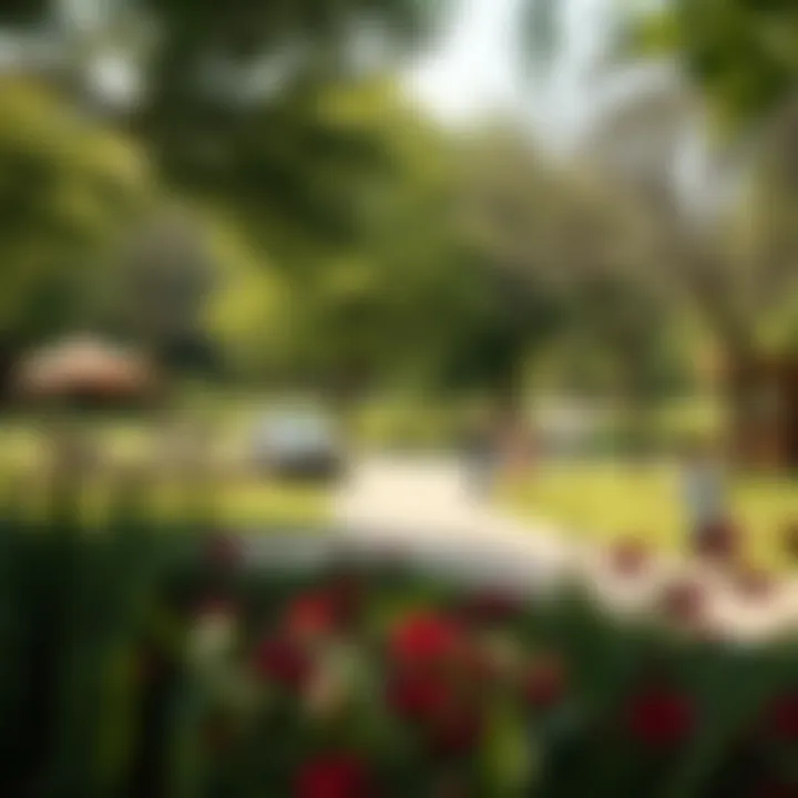 An inviting community park filled with recreational activities, representing lifestyle benefits in a low-cost city