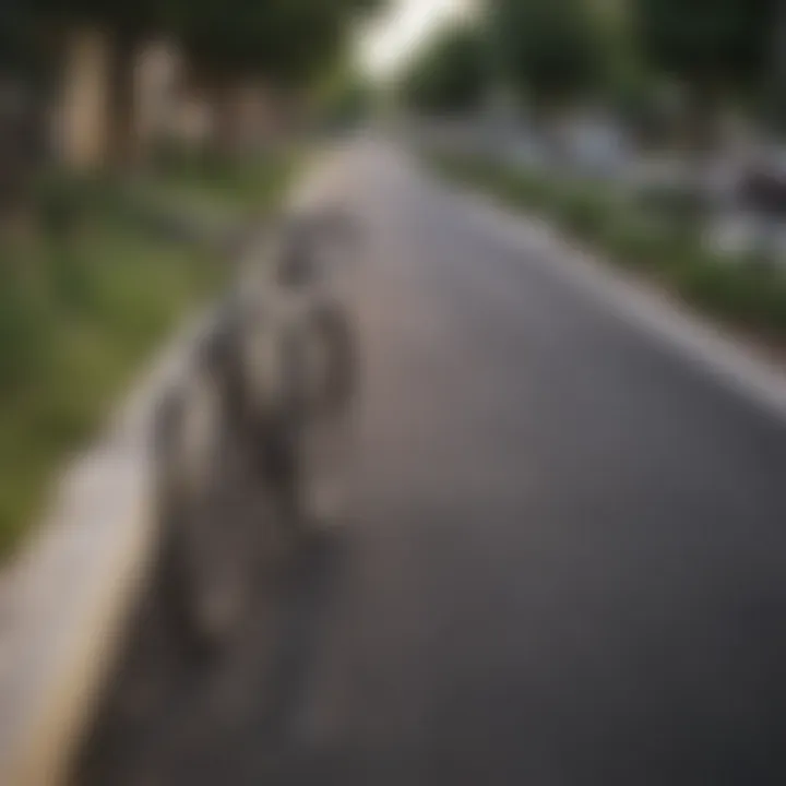 Bicycle-friendly infrastructure in a modern neighborhood