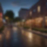 Vibrant streetscape showcasing walkable urban design