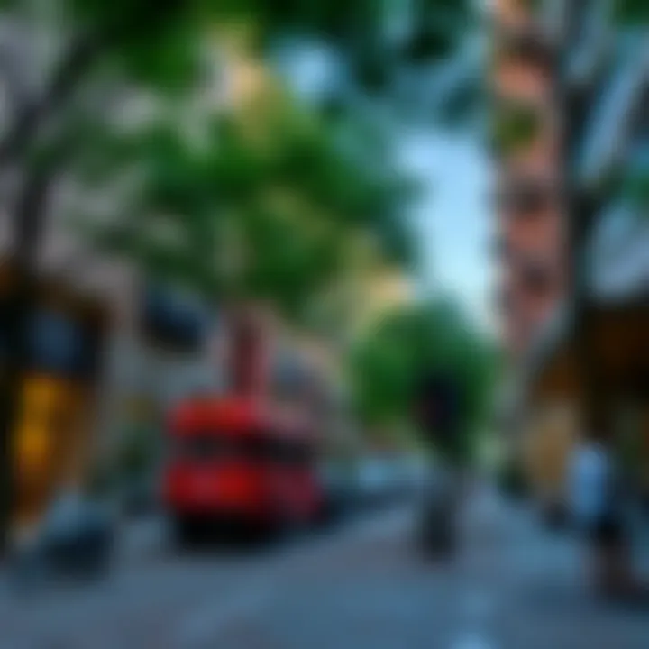 A vibrant street scene in Foggy Bottom, highlighting lifestyle and amenities