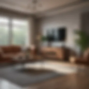 Diverse furniture styles in a rental space