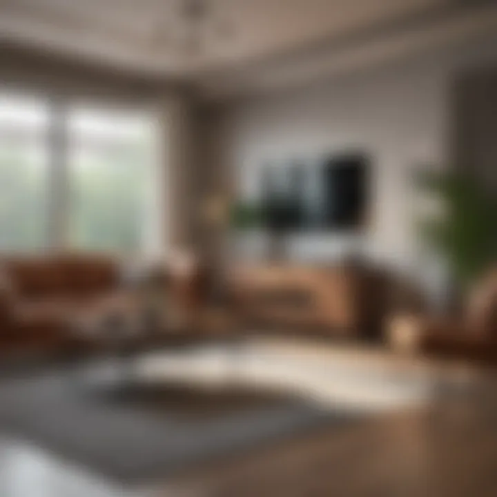 Diverse furniture styles in a rental space