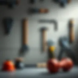 Essential tools for hanging artwork on concrete