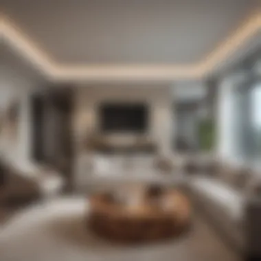 Luxurious living room inside Harbour Point Apartments