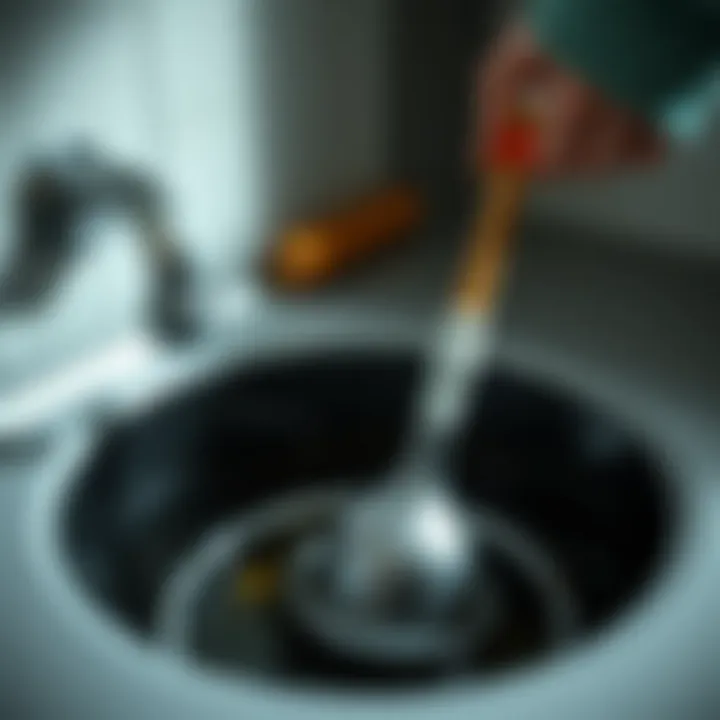 Using a plunger to clear a clogged drain