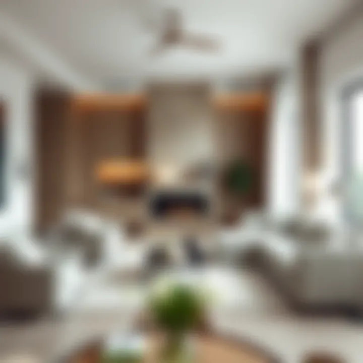 A pristine living room after professional cleaning