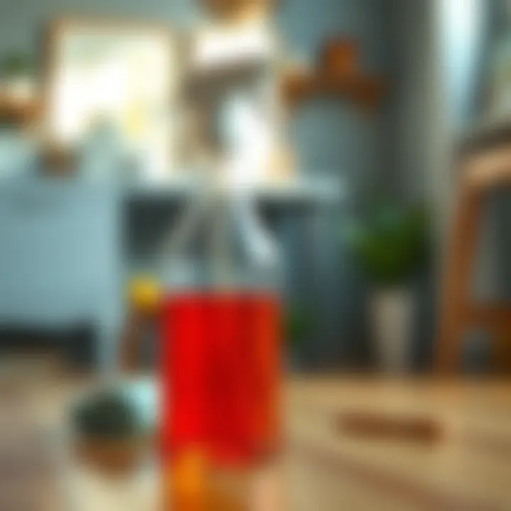 DIY Cleaning Solution for Laminate Flooring Homemade cleaning solution in a spray bottle