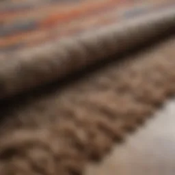 Close-up view of a wool rug showcasing its texture