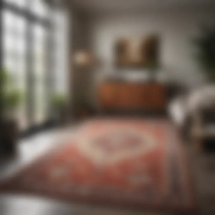 An elegant room with a non-washable rug enhancing the decor