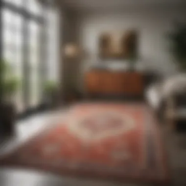 The Aesthetic Appeal of Non-Washable Rugs An elegant room with a non-washable rug enhancing the decor