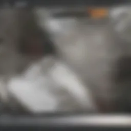 Vibrant small rug being vacuumed