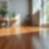 Radiant Wood Floor Details A pristine wood floor illuminated by natural light, showcasing its grain and shine