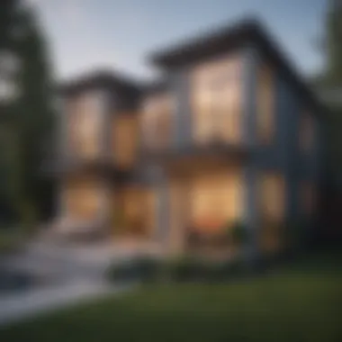 Various House Types and Square Footage Illustration of different house types with highlighted areas
