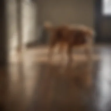 Spot cleaning laminate floor with a cloth