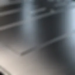 Shiny stainless steel surface reflecting light