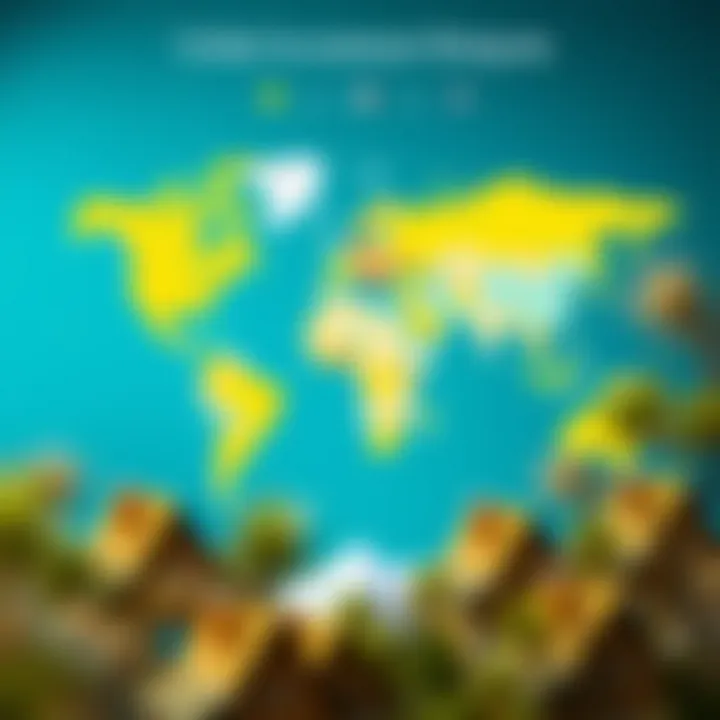 Map highlighting various countries with potential investment hotspots