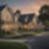 A picturesque neighborhood showcasing diverse housing styles
