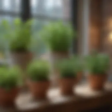 Vibrant indoor herb garden showcasing various herb species