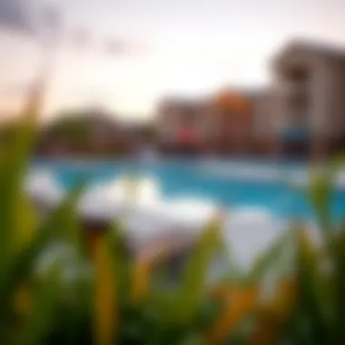 Luxurious community amenities including a pool and lounge area