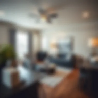 Stylish interior design of an apartment featuring modern furnishings