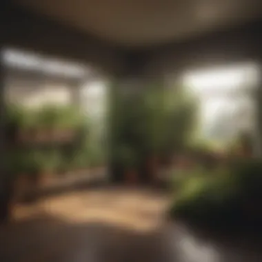 Optimized Space for Indoor Herb Growth An organized indoor space designed for optimal herb growth